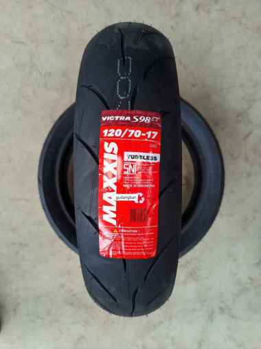 ( CT - RING 17 ) VICTRA CT !!! 120 / 70 - 17 MAXXIS S98 Ban Motor Sport TUBELESS FREE PENTIL BARU