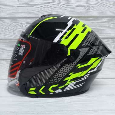 HELM NJS KAIROZ DOUBLE VISOR DV MOTIF MATRIX ORIGINAL BLACK YELLOW S