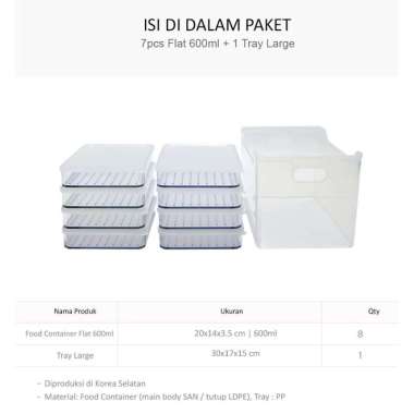 Silicook Mix Set Food Container Natty 600ml (8xFlat 600ml + 1 Tray Large) - Food Container Organizer