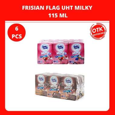 Promo Harga Frisian Flag Susu UHT Milky Zuzhu Zazha Strawberry per 6 tpk 115 ml - Blibli