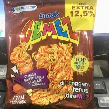 snack makanan ringan mie jadul mie gemez mie botak Mi Gemes Gemez Kremez Pedas