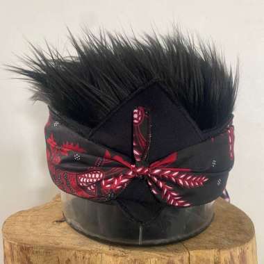 Udeng topi ikat kepala Sunda & wig rambut palsu premium headbands pria Hitam