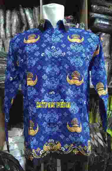 Kemeja Batik Korpri Pria Kerah Hitam - Kemeja Batik ASN Korpri XL