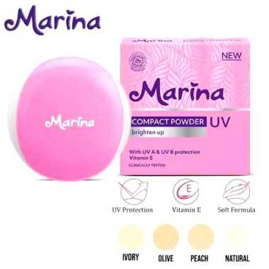MARINA Compact Powder UV Brigthen Up 12gr / Marina Bedak Padat All Variant 04 NATURAL