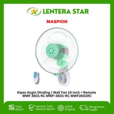 Kipas Angin Dinding / Wall Fan Maspion 14 Inch + Remote MWF 3601 RC MWF-3601-RC MWF3601RC