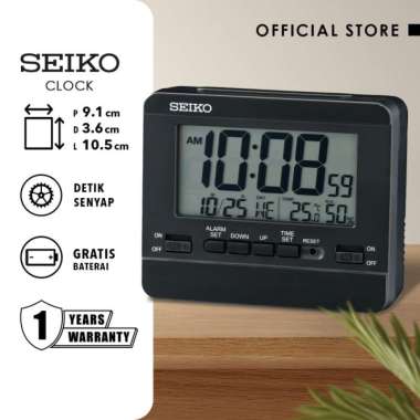 Jam Weker Beker Seiko Digital QHL086K All Feature Folding Stand Ori