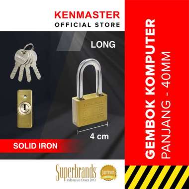 Kenmaster Gembok Komputer Panjang 40MM CK-40L KEY L / Gembok Komputer Key Kuning / Gembok Leher Panj