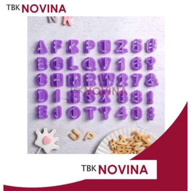 Cetakan Kue Kering Fondant Huruf Angka Alfabet Alphabet 40pcs / Embosser FONDANT HURUF