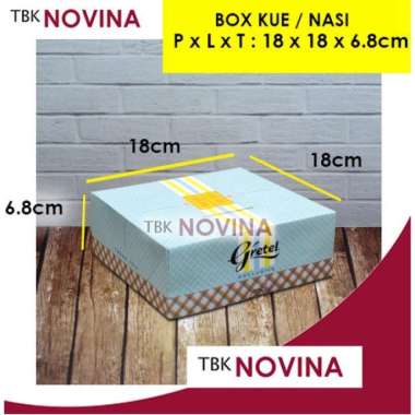 KOTAK NASI / KOTAK KUE CAKE / BOX SNACK / DUS BOLU KUE GORENGAN G.EXC 18x18