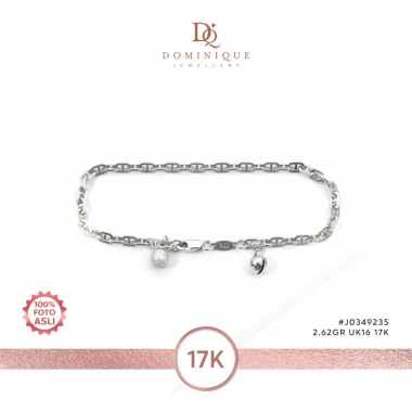 GELANG RANTAI EMAS WANITA 17K WHITE GOLD DOMINIQUE JEWELLERY J03492352