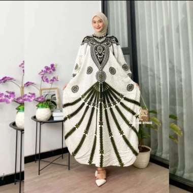 KAFTAN JUMBO LATIFAH LD 180CM RAYON PREMIUM LENGAN PANJANG Allsize LATIFAH hijau