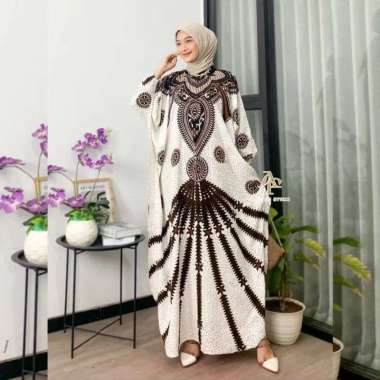 KAFTAN JUMBO LATIFAH LD 180CM RAYON PREMIUM LENGAN PANJANG Allsize LATIFAH coklat