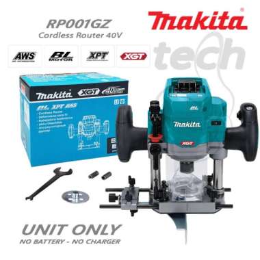 Mesin Trimmer Profil Kayu Baterai Cordless Plunge Router 40V Makita RP001GZ - Unit Only