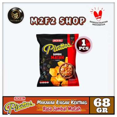 Piattos Keripik Kentang Rasa Sambal Matah | Snack Makanan Ringan Bag - 68 gr (Kemasan Satuan)