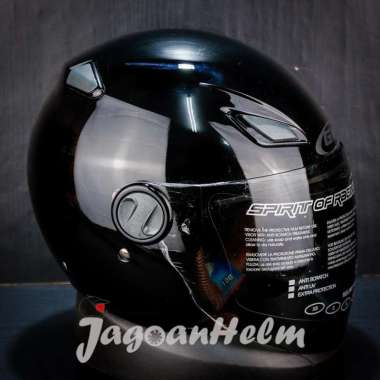 GM HELM VENUS HIJAB SOLID | BLACK GLOSSY | HELM HALF FACE - L