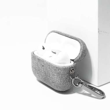 BASAIN Case Apple AirPods Pro 2 Gen Canvas Silicone Cover Casing AirPods Pro 2 Gen Canvas Gray