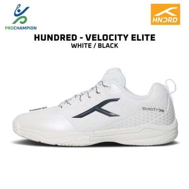 Sepatu Badminton Hundred HNDRD Velocity Elite White Black 45