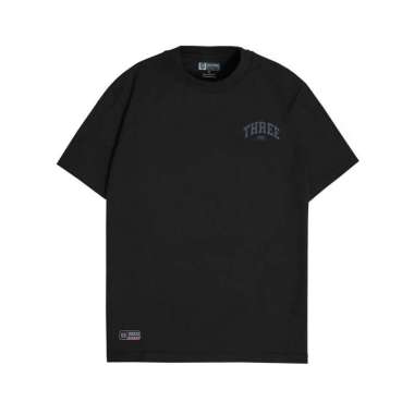 3Second Men's T-Shirt Short Sleeve Relaxed Fit Cotton Sporty Noah C150125 Black XL