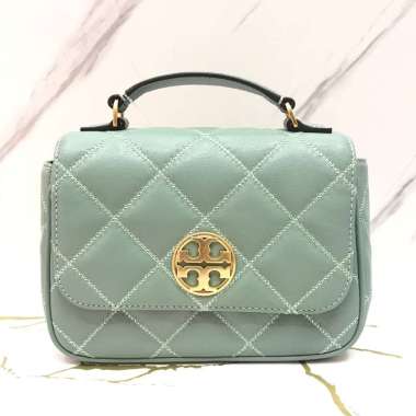 Tory Burch Willa Mini Top Handle Bag in Mint Sage
