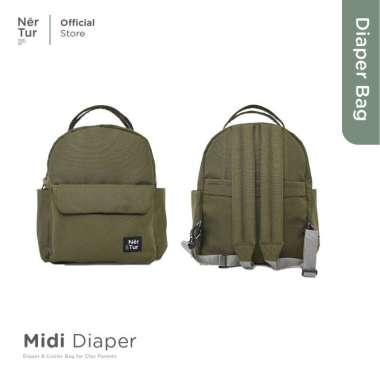 NERTUR Tas Perlengkapan Bayi Diaper Bag Midi Diaper Army