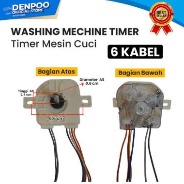 TIMER MESIN CUCI 6 KABEL UNIVERSAL WASHING MECHINE TIMER 6 KABEL TMC.002