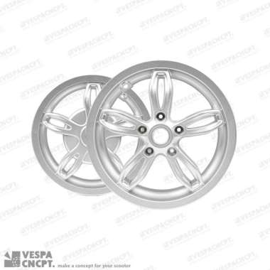 Piaggio Original Velg R12 Abs Ring 12 Silver Vespa Sprint Primavera Lx S Set