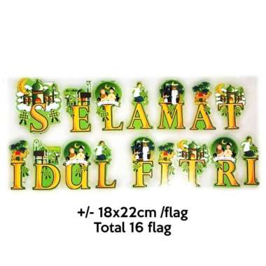 banner flag bunting flag garland flag tema idul fitri lebaran