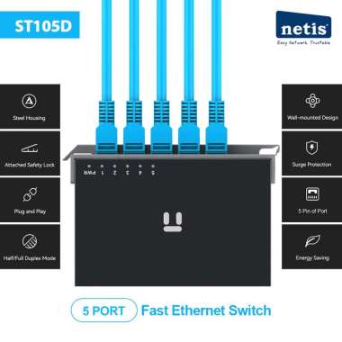 NETIS ST105D 5 Port Fast Ethernet Switch