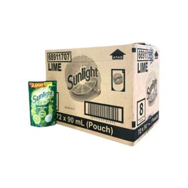 Sunlight Jeruk Nipis Cairan Pencuci Piring Pouch 90ml (1 dus/72 pcs)