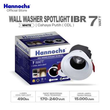 Hannochs Lampu Downlight LED Wall Washer IBR Cahaya Putih - INBOW Spotlight 7W - White