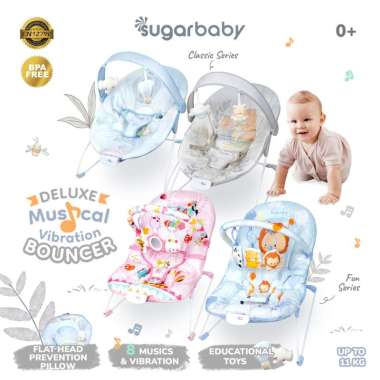 Sugar Baby New Deluxe Musical Vibration Bouncer/Ayunan Bayi/Bouncer Bayi HOLA pink