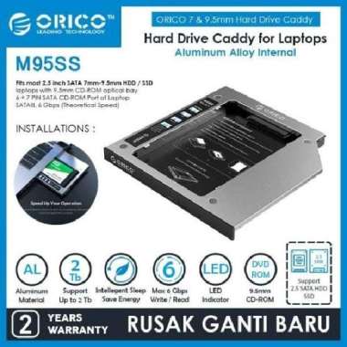 Orico Hdd Caddy 9.5mm Sata / Hardisk Rack caddy Slim Internal 9.5 mm
