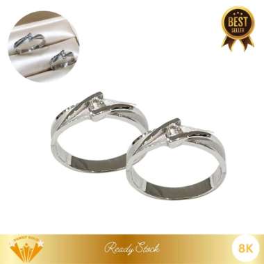 Cincin Emas White Gold Kadar 8K Model Couple Adore Doff Variasi Family Gold 2.11gr R20