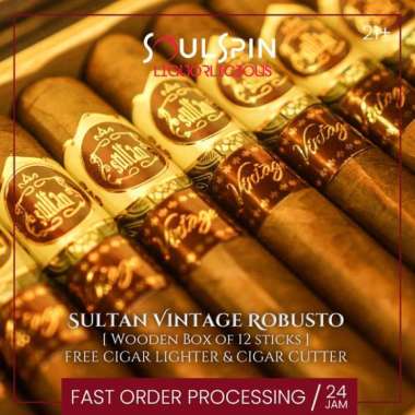 Sultan Vintage Robusto [ Box of 5 Sticks ] Indonesia Cigar Cerutu