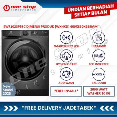 [GARANSI RESMI] ELECTROLUX EWF1023P5SC Mesin Cuci Front Loading UltimateCare 500 - 10Kg