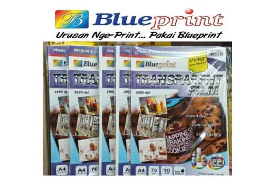 PAPER / KERTAS BLUEPRINT STICKER TRANSPARANT A4 70 GRM