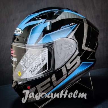 ZEUS HELM ZS826 | BLACK BK3 BLUE | ZS 826 - ZEUS 826 FLAT VISOR L