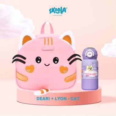 Skoola Bundling Promo - Tas Ransel Sekolah anak PAUD Ransel + Botol Minum - Deari Lyon Bundle D+L CA