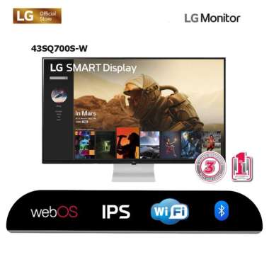 LG Smart Monitor 43SQ700S-W UHD 4K webOS 22 with USB Type-C and Stereo Speakers