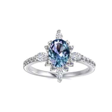 Moya Stella Alexandrite Ring - Cincin 1 carat perak lapis emas Alexandrite s925 by Her Jewellery
