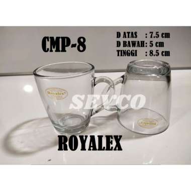 6 pcs Gelas Minum ROYALEX CMP-8 (225ML)| Gelas Beling | Gelas Teh Kopi | Gelas Kaca