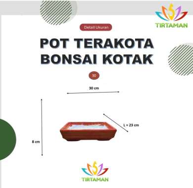 pot terakota bonsai kotak / pot gerabah bonsai kotak / pot bonsai tanah liat kotak [reguler termasuk