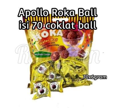 Apolla Roka Wafer Ball Wafer Bola Coklat isi 70pcs isi 50pcs bolla roka x 5gr