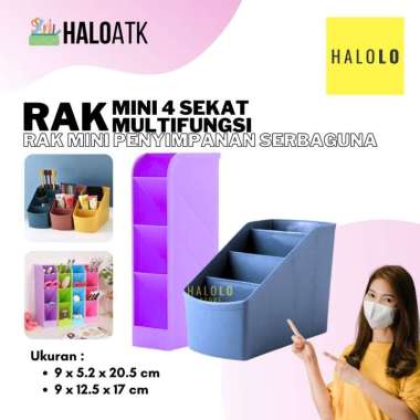 Rak Mini 4 Sekat Tempat Kotak Alat Tulis Rak mini Tempat Make Up Stationery Stand Meja Rak Meja