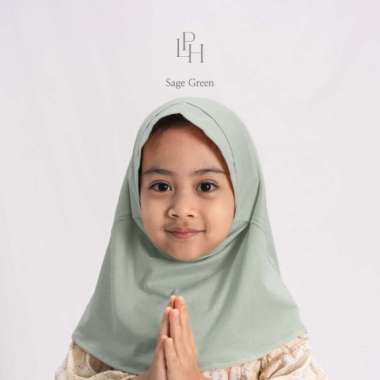 Little Palmerhaus Kids hijab Instant - Hijab anak - Jilbab anak Size M Sage Green