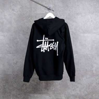 Hoodie STUSSY SIGNATURE SMALL TEXT WHITE BLACK ZIP HOODIE 100% ORIGINAL M
