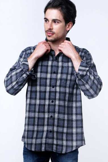 Bombboogie Larkin Grey Black Flanel Shirt 24809B5GB XL