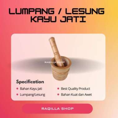 Lumpang Kayu Alat Penumbuk Rujak Tumbuk Beras Dan Bumbu Lumpang Kecil