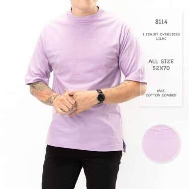 Janefrey 8114 I Tshirt Oversized Lilac Kaos Pria