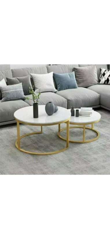 Meja Tamu Marmer Bulat Minimalis